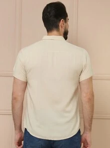 Men Shirts - 米色 - 查看 7