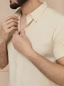 Men Shirts - 米色 - 查看 1