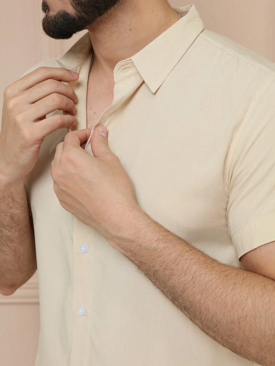 Men Shirts - 米色 - 查看 1