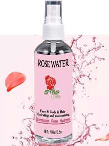 純天然大馬士革玫瑰花水噴霧,適用於頭髮、臉部和身體護理 - 粉色 - 查看 3