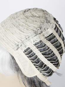 短款灰白色假发，带刘海，8 英寸合成耐热假发，适合男士日常或圣诞派对使用 - 彩色 - 查看 6