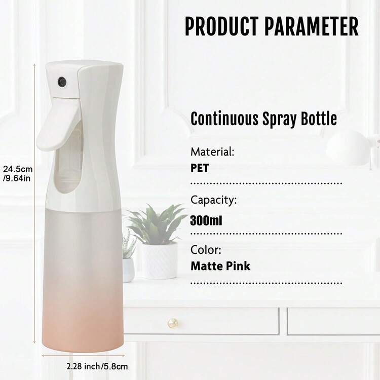 2pcs Hair Care Tool Set, Including 300ml Continuous Spray Bottle, Scalp Cleaning Brush, Handheld Scalp Massager & Comb - Two-piece set (frosted gradient powder) - View 7