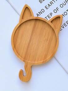 Antlers Tray For Christmas Party, Solid Wood Fruit Plate, Dried Fruit & Snacks Plate, Acacia Wood Reindeer Tray - Brown - View 1