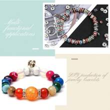 100pcs 8mm Round Bead Spacers With Rhinestones For Jewelry Making, Suitable For Loose Beads Diy Bracelet Necklace Pendant (Multiple Colors Available) - Black - View 8