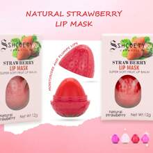1入12克持久草莓護唇膏底霜 - 保濕豐唇護理，適用於日常使用，情人節禮盒 - #03 紅色 - 查看 5