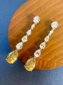 Ohrringe mit Wassertropfen Design Strass,