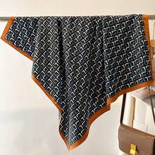 1 件幾何字母印花女用絲巾,戶外披肩頭帶時尚配件