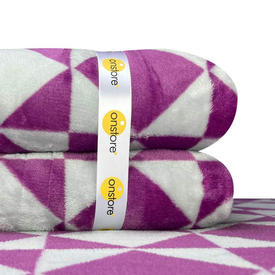 Frazada manta cobija Queen size premium 230 x 200 calientita y ligera ideal para sillon viajar o dormir - Lila Púrpura - Ver 1