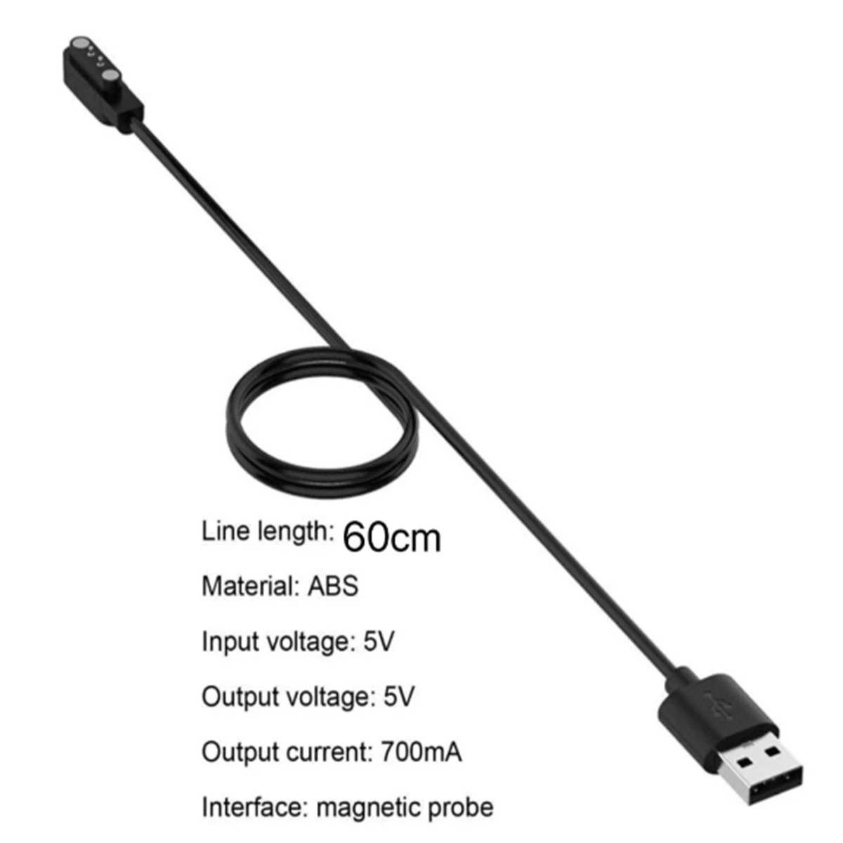 Usar Cabo Carregador Magnético Usb Para Smartwatch P68/p70/p80 - Preto - Visão 1