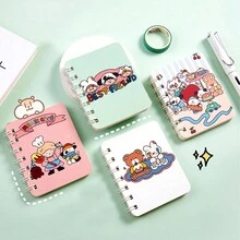 Cute Cartoon Wire-Bound Notebook For Elementary School Students, Stationery - Pink - View 5