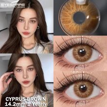 EYESHARE 新款彩色隱形眼鏡 1雙 Cyprus 藍色眼鏡 自然灰色隱形眼鏡 美麗時尚綠色眼鏡 - 棕色 - 查看 6