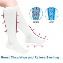 Pack Of 3 Elastic Stockings To Relieve Varicose Veins/Circulation - 卡其色 - 查看 6