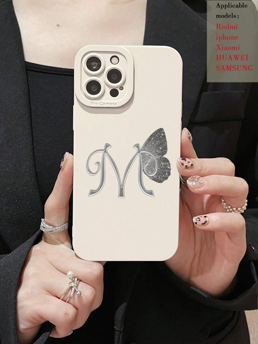 M字母蝴蝶镂空卡通防摔手机壳,兼容 15,兼容三星A03s、A03core、A04、A12、A13、A14、A21s、A22、A23、A24、A32、A33a34、A5、A51a52、A53、A54、A71、A72、A73、S20fe、S21、S22系列,兼容小米和红米系列:兼容红米9、红米9a、红米10a、红米10c、红米Note9、红米Note10、红米Note11、红米Note12、红米12、红米12c,国际版,非国内版 - 彩色 - 查看 1