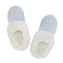 NineCiFun Men and women's home plush lining with suede upper, rubber sole slippers for warmth and comfort, thick sole indoor and outdoor slippers - 藍色 - 查看 11