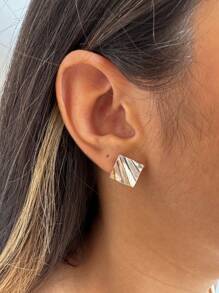 Fine Stud Earrings - 銀色 - 查看 4