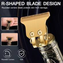 男士多功能电动剃须刀，带剃须刀，1 件，金色，USB 充电式理发器，精确 T 型刀片修剪器，男士专业理发师理发器，电动无绳理发机，胡须剃须刀，美容套装 - 父亲节、生日和圣诞节礼物，男士美容套装 - 金色 - 查看 5