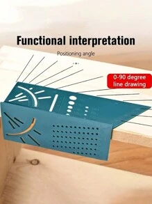 1個多功能木工方尺,t形方尺,90度測量工具,3d線條繪製 - 綠色 - 查看 4