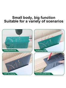 1個多功能木工方尺,t形方尺,90度測量工具,3d線條繪製 - 綠色 - 查看 5