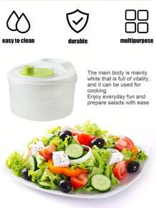 1 Pieza Cesto Escurridor De Lavado Y Almacenamiento De Verduras, Deshidratador De Verduras, Cesto De Lavado De Fruta, Deshidratador De Ensaladas De Verduras, Centrifugador De Lechuga De Uso Múltiple, Secador De Verduras, Máquina Lavadora De Frutas, Centrifugador De Pasta Y Papas Fritas, Filtro Conservante, Utensilios De Cocina Creativos, Deshidratador