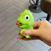 青蛙/恐龍有趣創意玩具,舌頭可翻捲縮回,壓力減緩玩具擠壓舌頭互動玩具派對遊戲禮物 - 綠色 - 查看 6