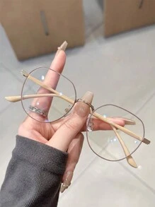 1 Pc/5 Pcs Round Metal Frame Glasses, Suitable For Decoration, Daily Use, Outfit, Reading