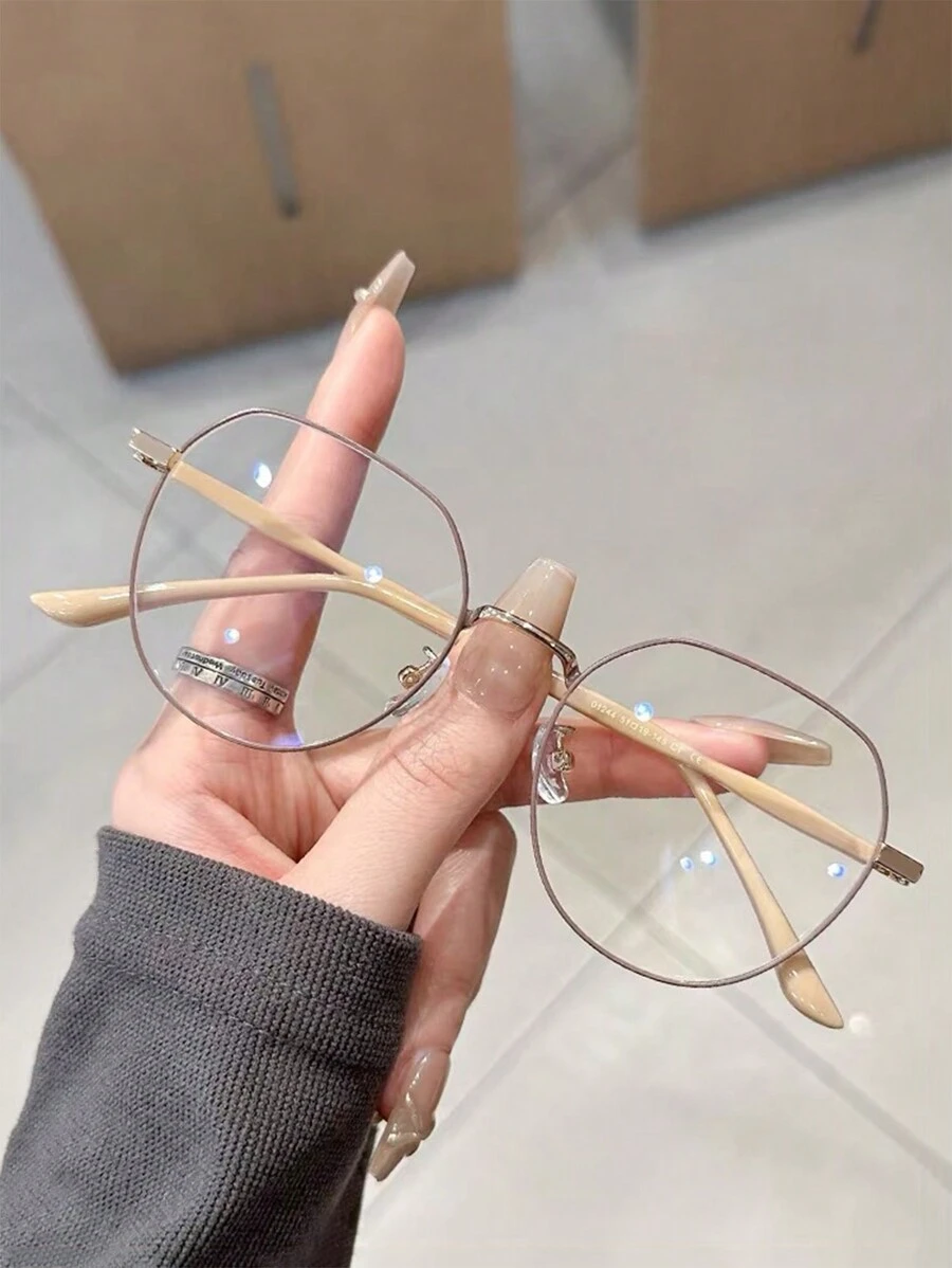 1 Pc/5 Pcs Round Metal Frame Glasses, Suitable For Decoration, Daily Use, Outfit, Reading