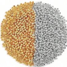 250入組4mm圓滑金屬珠子,可用於手鏈、項鍊、耳環、吊咀等diy製作。金色和銀色。可單獨或堆疊使用,也可與字母珠、馬珠等一起使用。 - 4 毫米圓珠間隔珠光滑散珠 - 查看 1