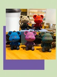 1 件渐变色硅胶熊钥匙扣，汽车钥匙圈吊坠，适合日常使用 - 紫色 - 查看 7