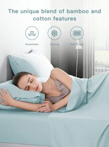 Cooling Breathable Bamboo_ Bed Sheets Set - 1800 Thread Count Super Silky Soft with 16 Inch Deep Pocket, 4 Piece California King/King/Queen/Full