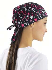 SOULMATE Printed Surgical Medical Cap For Women - 紅心之負 - 查看 2
