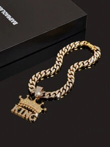 1入組朋克搖滾風格皇冠形男女皆宜吊墜項鍊,適用於各種場合 - 皇冠KING - 查看 9