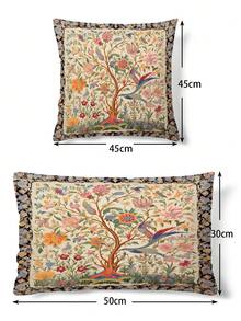 1入花卉圖案印花枕套 - 多彩色 - 查看 2