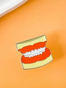 1入裝可愛的牙科牙齒胸針,搪瓷別針,掛繩袋袖口背包徽章配件禮品,適用於牙科醫生,醫務助理,醫生 - A3-P123 - 查看 1