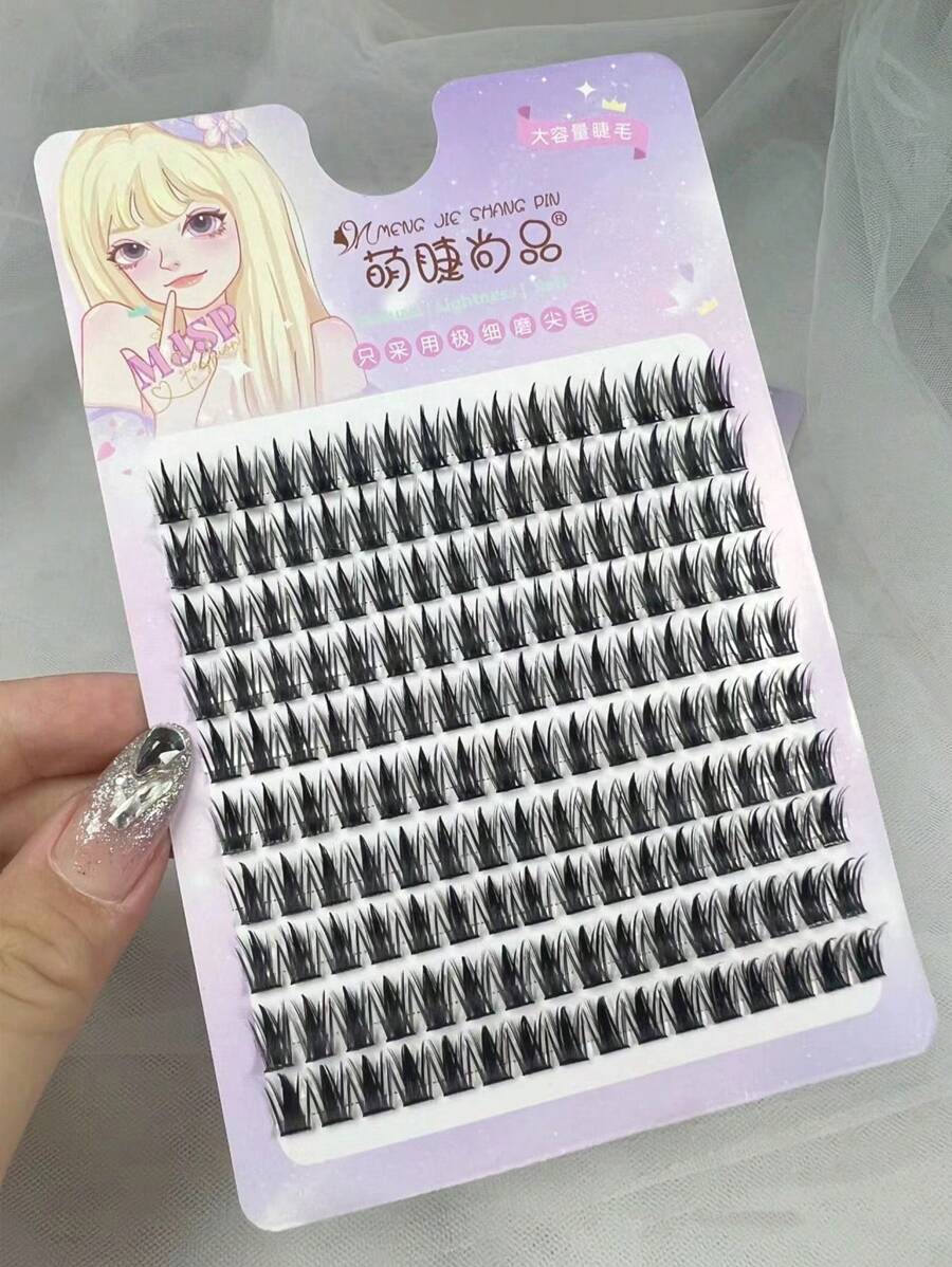 10 Rows 12mm Large Capacity Style 160 Clusters Of False Eyelashes, 4 Different Length Options