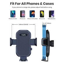 TOPK D42-G Car Phone Holder Mount, Upgraded Metal Hook Cell Phone Holder For Car Air Vent Compatible With All Phones