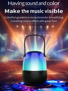 便攜式高功率露營燈無線喇叭,長續航,重低音和7種led燈光氛圍效果,並附帶一個無線麥克風,適用於家庭聚會,派對等等 - 白色 - 查看 6