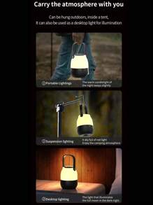 便攜式高功率露營燈無線喇叭,長續航,重低音和7種led燈光氛圍效果,並附帶一個無線麥克風,適用於家庭聚會,派對等等 - 白色 - 查看 7