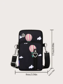 小号单肩包尼龙女式手机包迷你邮差包女式钱包新款斜挎包 - 黑色 - 查看 6