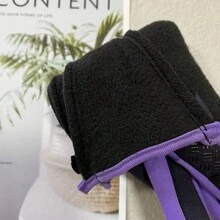 1雙中性溫暖搖粒絨觸控式螢幕騎行運動手套帶拉鍊 - 紫色 - 查看 3