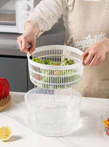 1 Pieza Cesto Escurridor De Lavado Y Almacenamiento De Verduras, Deshidratador De Verduras, Cesto De Lavado De Fruta, Deshidratador De Ensaladas De Verduras, Centrifugador De Lechuga De Uso Múltiple, Secador De Verduras, Máquina Lavadora De Frutas, Centrifugador De Pasta Y Papas Fritas, Filtro Conservante, Utensilios De Cocina Creativos, Deshidratador