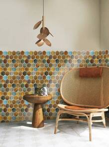 Hexagon Backsplash Tile for Kitchens, Bathrooms and Living Rooms - Thickened Design - Multicolor - View 6
