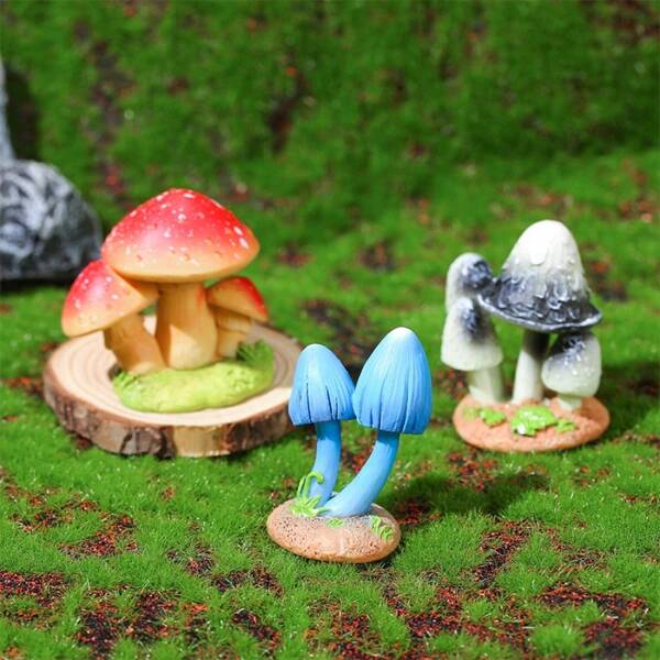 1 pieza Decoración de miniatura de seta colorida para paisaje, material para maceta de musgo, decoración de jardín DIY, mejor regalo