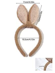 1 Pieza Diadema De Orejas De Conejo De Terciopelo Corto En Color Marrón Café, Accesorio Lindo Y De Moda Para Uso Diario Y Decoración De Fiestas - Café - Ver 2