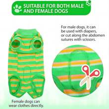 Pet Surgery Clothes To Protect Abdominal Wound After Operation In Dogs - Green - View 5