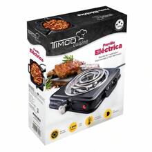 TIMCO Parrilla eléctrica de un quemador con asas PE03N - Negro - Ver 7