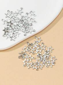 1 套/20 件不銹鋼鏤空星形吊墜和星形尾部連接器適用於 Diy 項鍊、手鍊、耳環製作