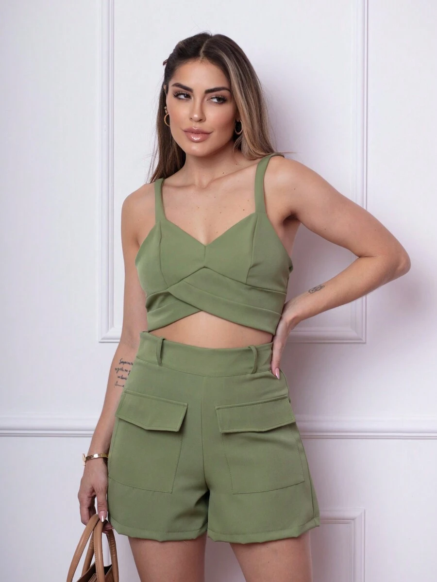 Women Two-piece Outfits - màu xanh lá - Xem 1