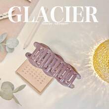 中空糖果色彩雲朵造型大髮夾，女性後頭部髮夾，INS新款髮飾品 - 檸檬黃 - 查看 4