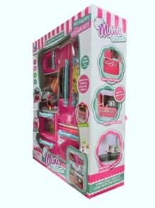 Juego de cocina, mini cocina, refri, horno y utensilios de cocina de juguete para niñas y niños, con luces y sonido - Rosa - Ver 6