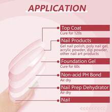 6 件/套 Voky 全新 7.5 毫升固體 Uv Led 浸泡凝膠指甲油和凝膠拋光面漆底漆化妝品套裝,適合美甲沙龍或家庭使用,生日禮物 - 彩色 - 查看 5